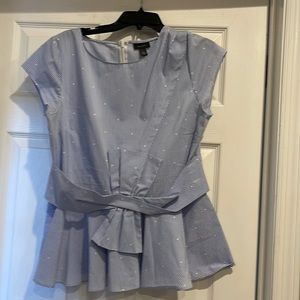 Halogen blue and white top zip back size large